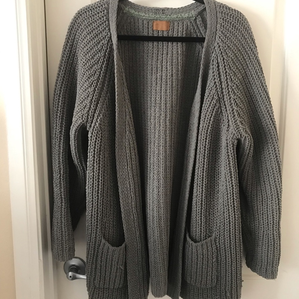 Pol Oversized Green Knitted Cardigan